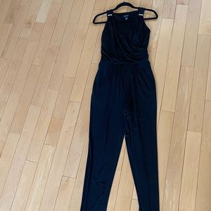 Black knit jersey jumpsuit